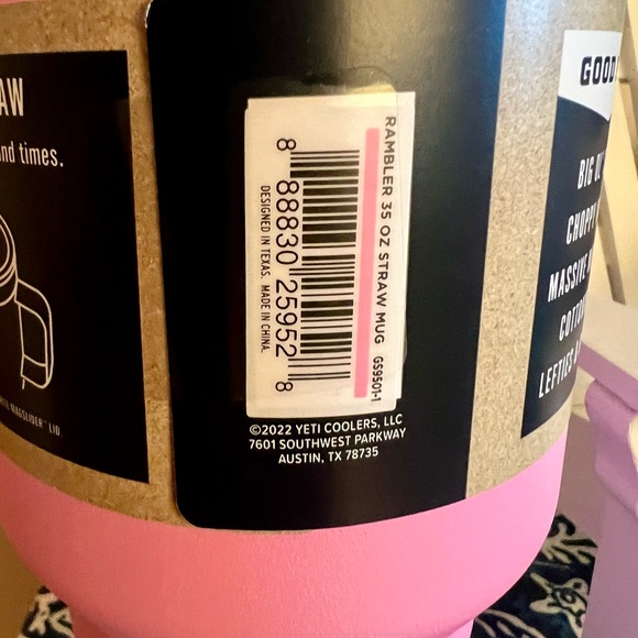 ๐๐๏ธ NWT YETI 35oz Rambler Mug with Straw Lid Power Pink - Picture 7 of 9